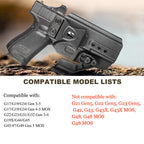 WARRIORLAND IWB & OWB Convertible Holster Optic Cut: Compatible with Glock 17/19/26/34 Gen3-5  G17/G19 Gen4 MOS  G17/G19/G26/G34 Gen5 MOS  19X  G23 Gen3-4  G32 Gen3-4  G44  G45  G45 MOS  Holster, with Claw,Adj Ride Height, Right Hand - WARRIORLAND
