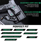 IWB Holster with Claw Taurus G2C Taurus G2S Taurus G3C Taurus G3C TORO Taurus G3 Taurus PT111 Millennium G2 Taurus PT140 Millennium G2 Taurus TX 22 COMPACT Red Dot Optics Cut Appendix Carry Trigger Guard Holsters for fat guys | WARRIORLAND