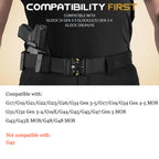 WARRIORLAND Hybrid Kydex & Nylon Holster, Optional for Glock 17/19/23/26/34 Gen3-5、G17/G19 Gen4-5 MOS G19X  G21/G22 Gen5 G26/G34 Gen5 MOS  G32 Gen3-4 G44  G45  G45 MOS G43 G43X  G43X MOS  G48  G48 MOS, Optics Cut & Open Muzzle, Concealed Carry Right Hand - WARRIORLAND
