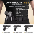 WARRIORLAND Hybrid Kydex & Nylon Holster, Fit P365 P365 XL P365 SAS P365X P365.380 ACP, Optics Cut & Open Muzzle, Concealed Carry Right Hand - WARRIORLAND