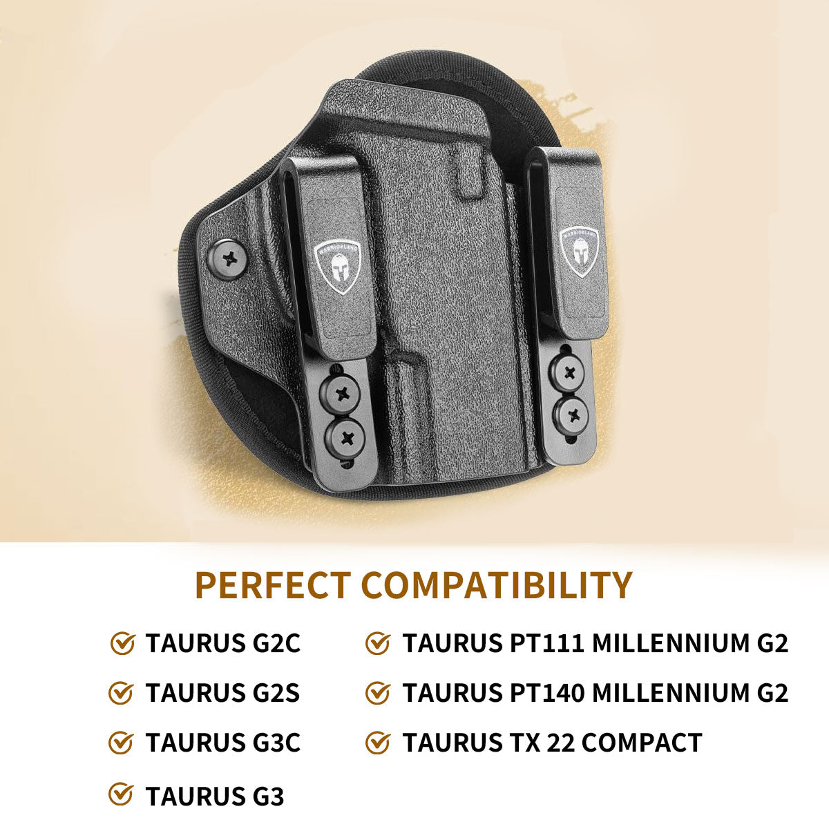 WARRIORLAND IWB Hybrid Kydex&Nylon Gun Holster for Taurus G2C Taurus G2S Taurus G3C Taurus G3C TORO Taurus G3 Taurus PT111 Millennium G2 Taurus PT140 Millennium G2,Optics Cut Pistol Holster,Concealed Carry Holster,Right Hand - WARRIORLAND