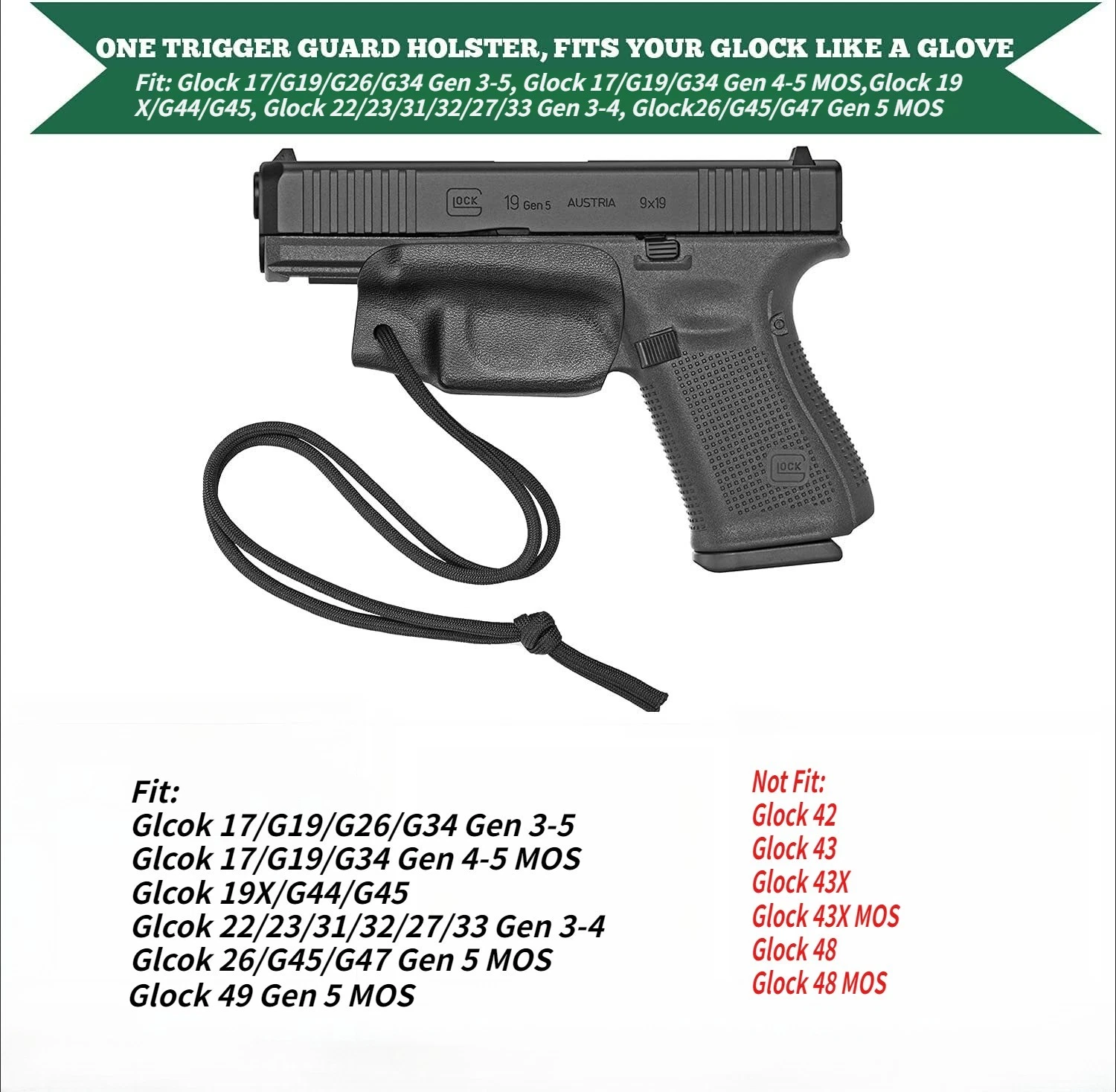 Taurus G2C Taurus G2S Taurus G3C Taurus G3C TORO Taurus G3 Taurus PT111 Millennium G2 Taurus PT140 Millennium G2 Kydex Trigger Guard Holster with Paracord | WARRIORLAND - WARRIORLAND