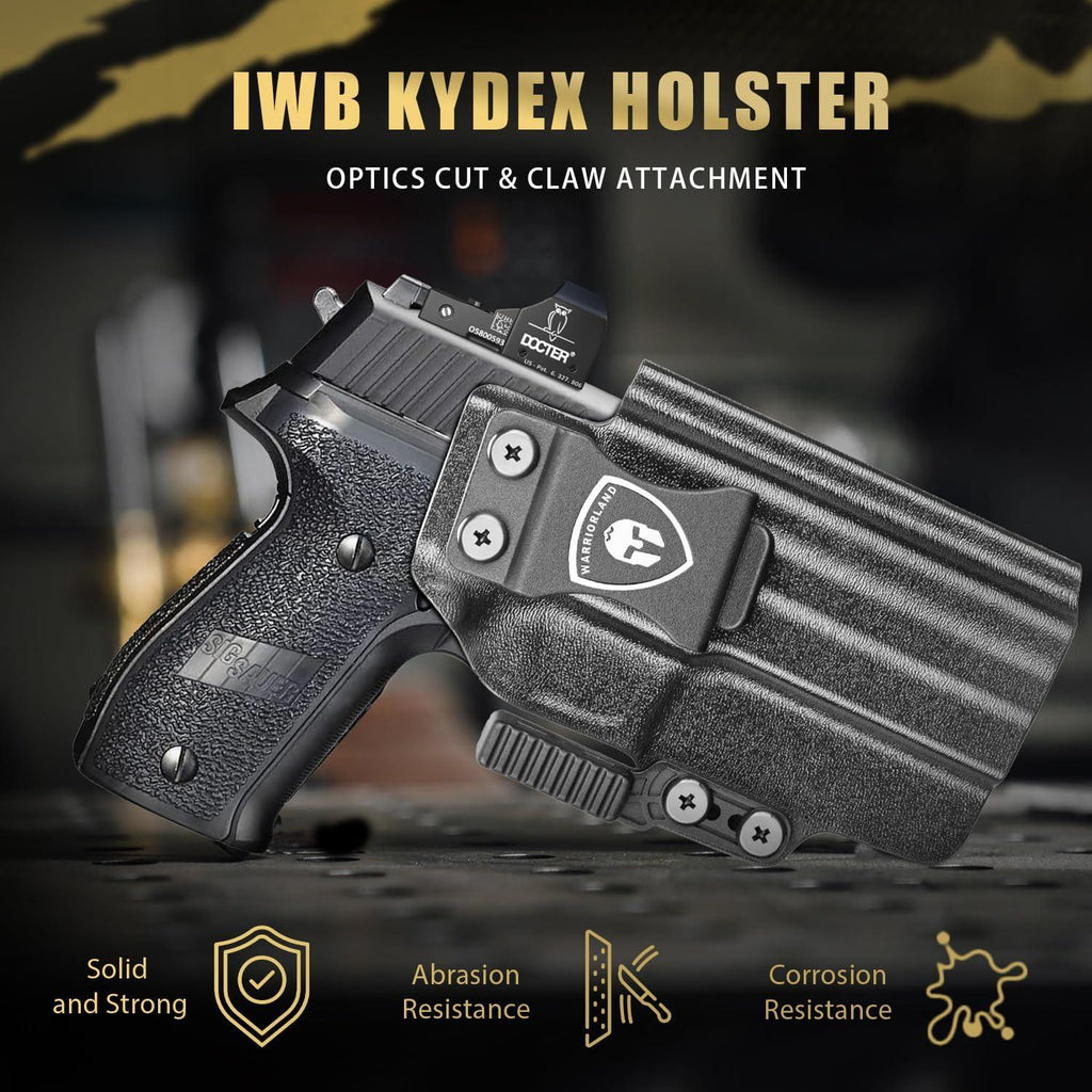 IWB Kydex Holster with Claw Attachment and Optic Cut Fit P226 LEGION'' Pistol, Inside Waistband Appendix Carry P266 Holster, Adj. Cant & Retention, Right Hand|WARRIORLAND - WARRIORLAND