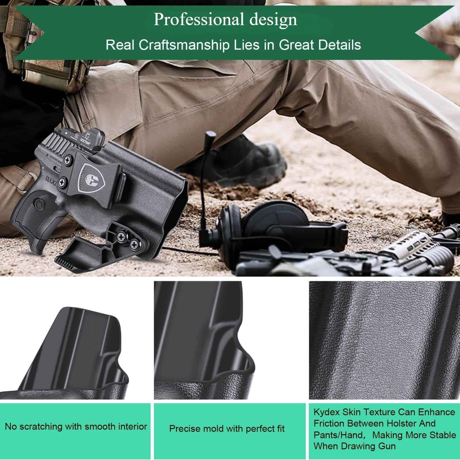 LC9 LC9S EC9S LC380 Ruger with Optics Cut Red Dot Inside Waistband Holster with Claw Trigger Guard Holsters for Fat Guys | WARRIORLAND