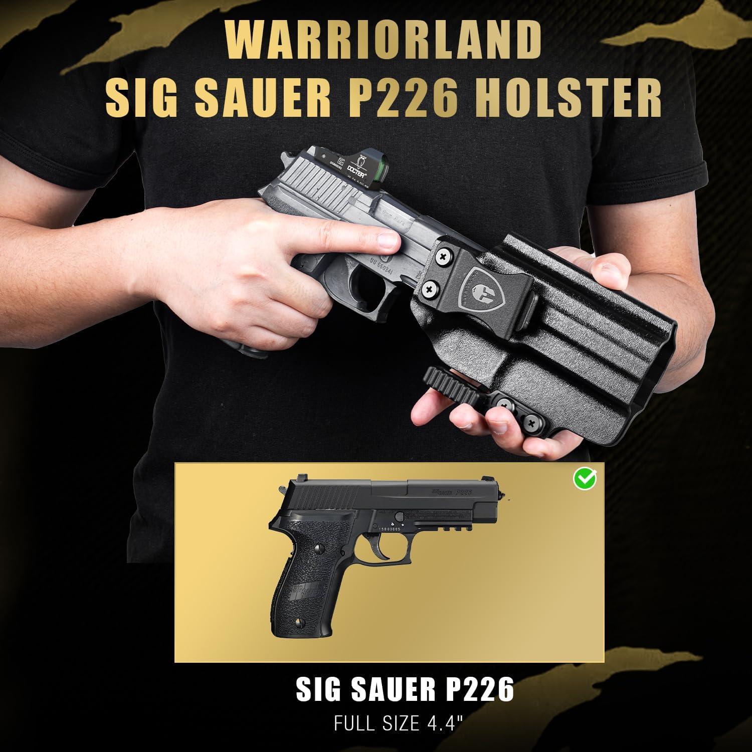 IWB Kydex Holster with Claw Attachment and Optic Cut Fit P226 LEGION'' Pistol, Inside Waistband Appendix Carry P266 Holster, Adj. Cant & Retention, Right Hand|WARRIORLAND - WARRIORLAND