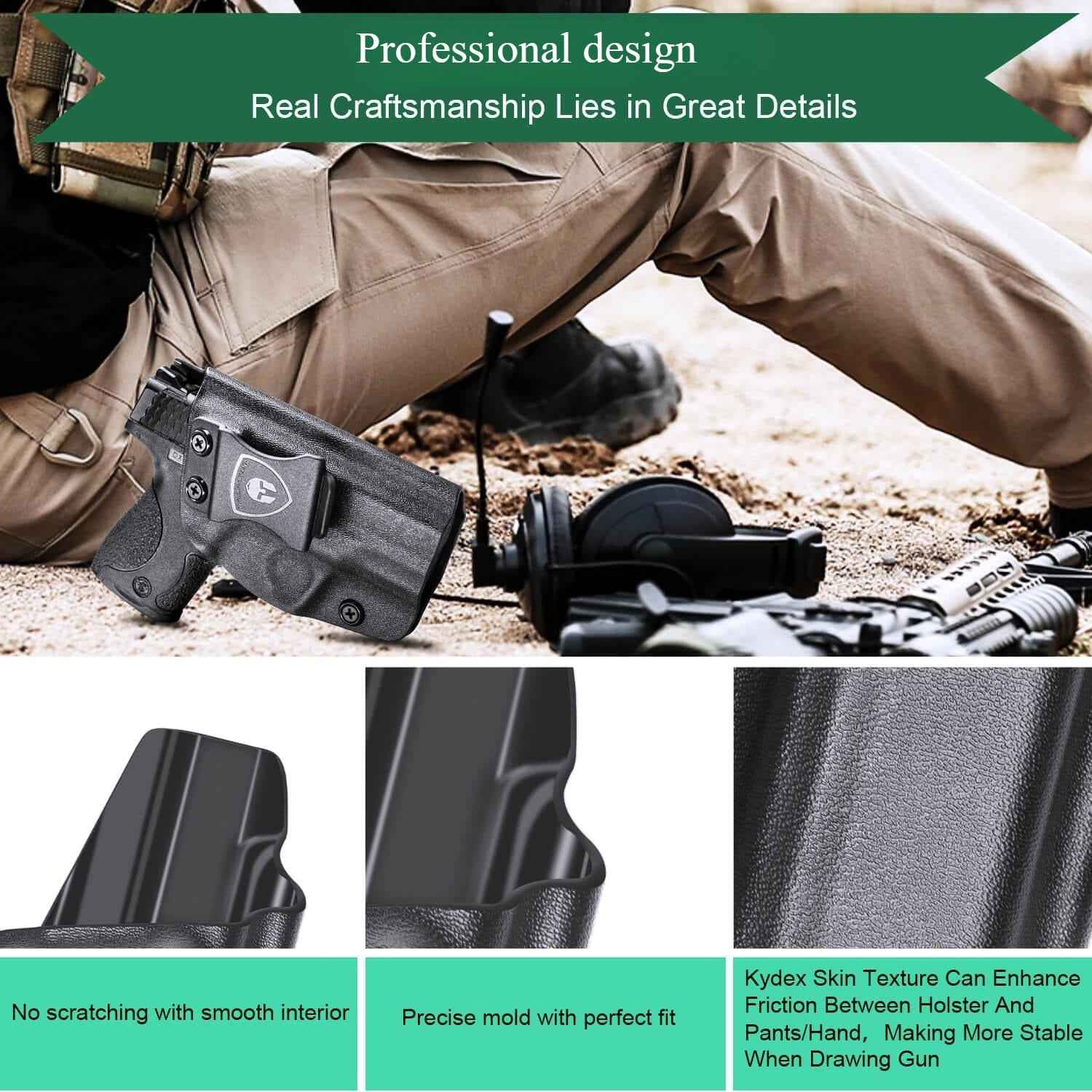 Kydex IWB Holster for Smith & Wesson M&P Shield/Plus/ .40 Pistol Right/ Left Handed | WARRIORLAND