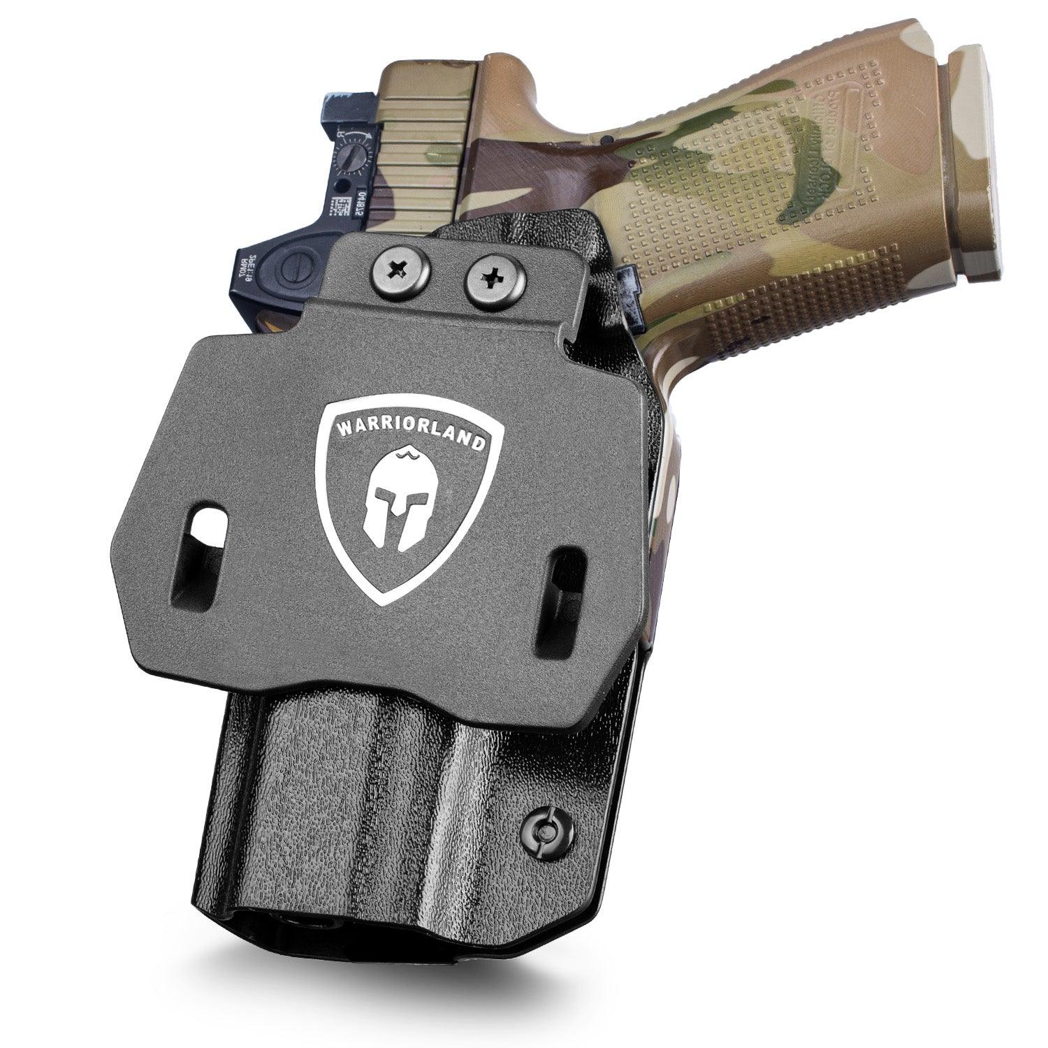 G23 Holster OWB Kydex Holster Optics Cut Fit G23 Gen 1-5 Pistol, Outside Waistband Open Carry G23 Gen 5 Holster with 1.75 Inch Paddle, Adj. Retention, Right Hand/Left Hand|WARRIORLAND - WARRIORLAND