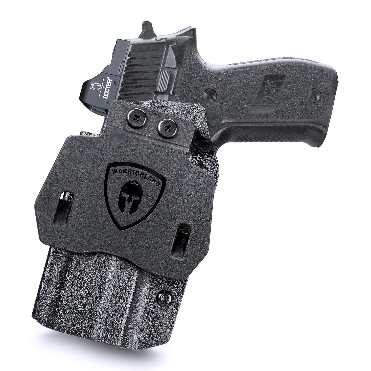 Sig P226 Holster OWB Kydex Holster Optics Cut: Sig Sauer P226 LEGION'' Pistol, Outside Waistband Open Carry P226 Holster with 1.75 Inch Paddle, Adj. Retention, Right Hand|WARRIORLAND - WARRIORLAND
