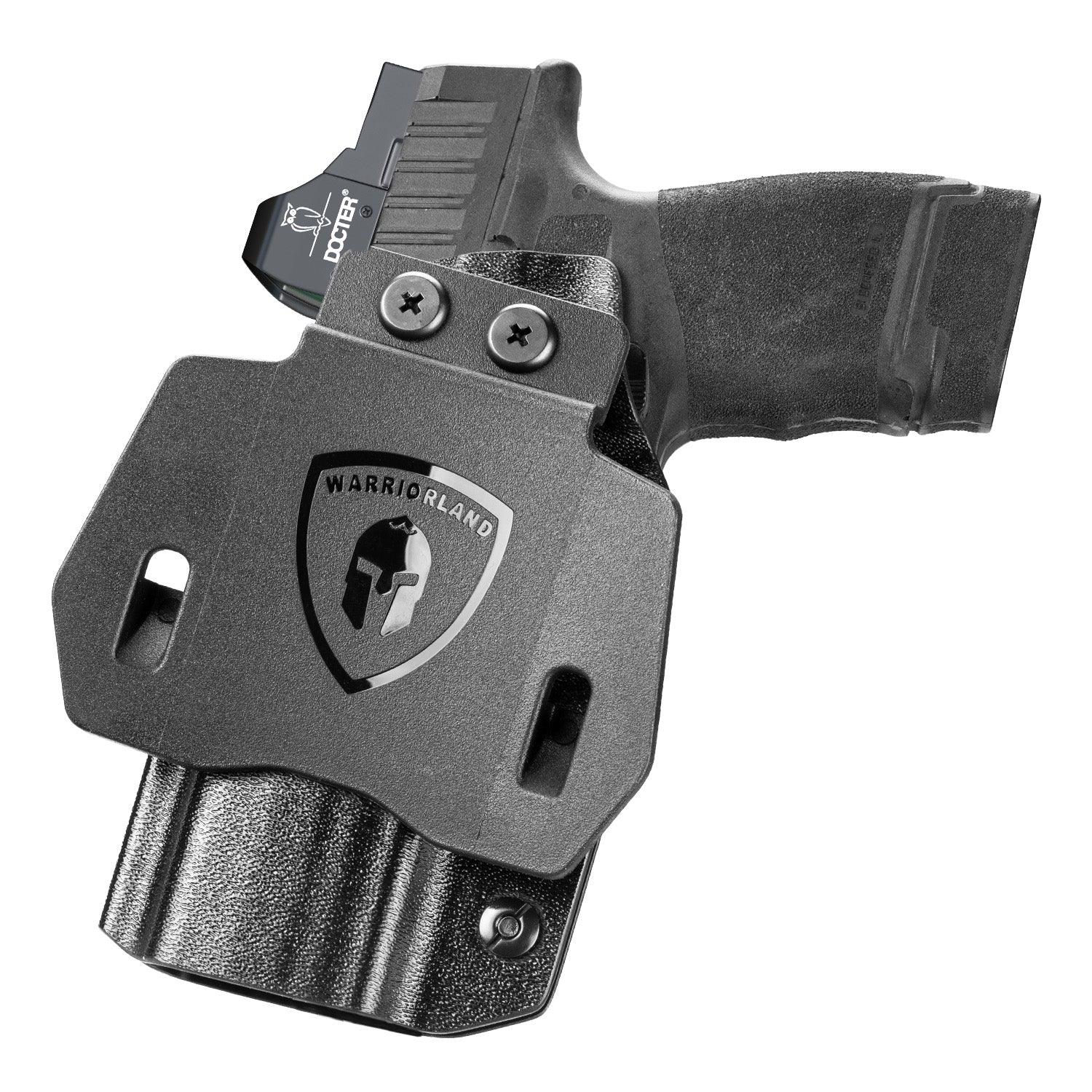Hellcat Pro Holster OWB Kydex Holster Optics Cut: Springfield Armory Hellcat Pro & Hellcat Pro OSP Pistol, Outside Waistband Open Carry OSP Holster with 1.75 Inch Paddle, Adj. Retention & Cant, Right|WARRIORLAND - WARRIORLAND