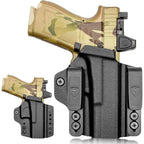 IWB & OWB Convertible Holster, Fit Glock 17/19/26/34 Gen 3-5 & Glock 23/32 Gen 3-4,G17/G19 Gen4-5 MOS ,G19/G26/G34 Gen5 MOS G19X  G19 Gen4 MOS  G44  G45  G45 MOS  Optic Ready, Adj Ride Height,Right Hand | Warriorland