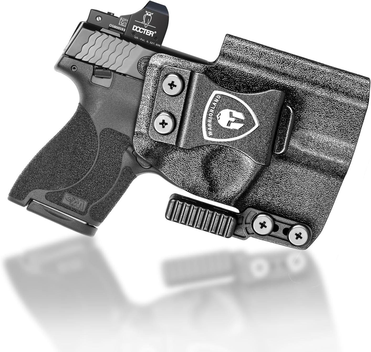 IWB Kydex Holster with Claw Attachment and Optic Cut Fit Smith & Wesson M&P Shield 9mm / .40 Pistol, Inside Waistband Appendix Carry M&P Shield 9mm Holster, Adj. Cant & Retention, Right|WARRIORLAND - WARRIORLAND