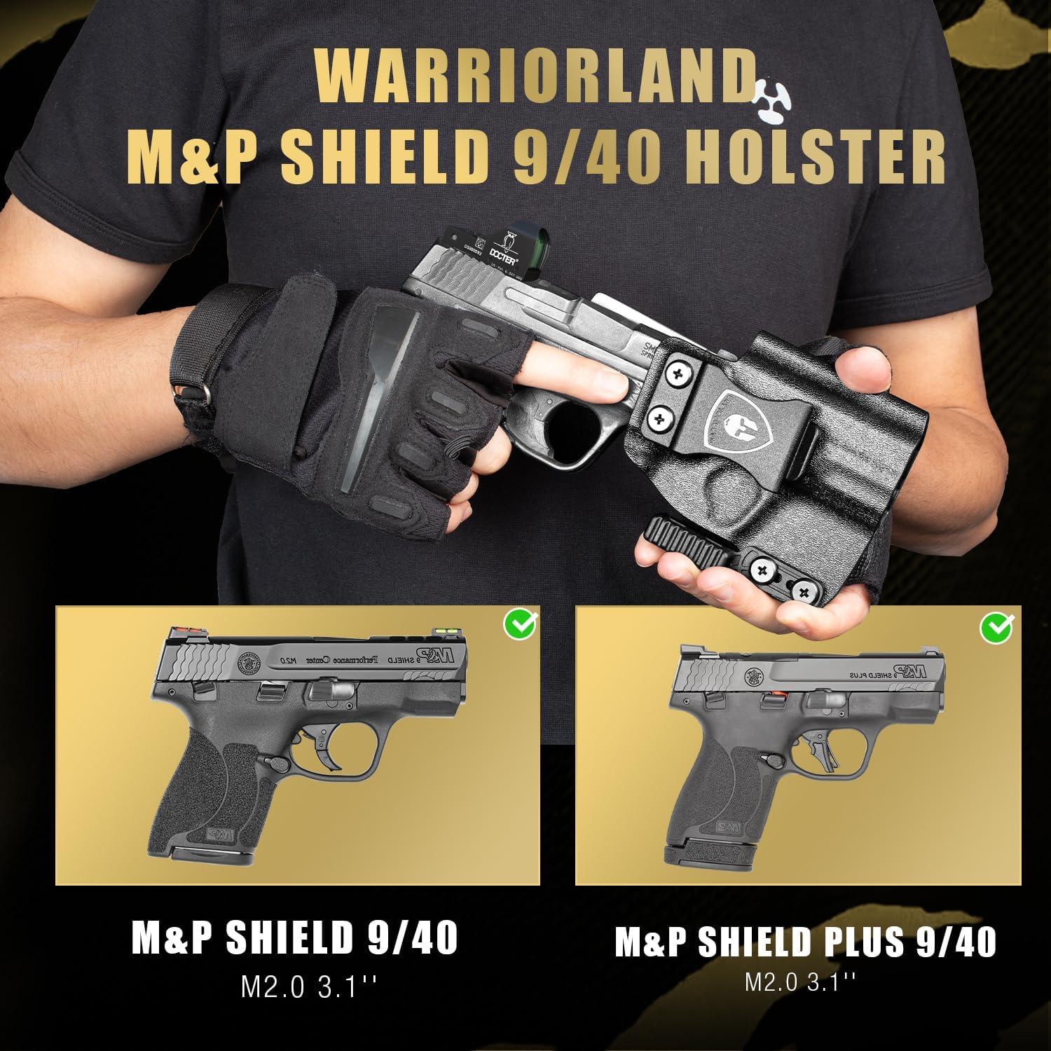 IWB Kydex Holster with Claw Attachment and Optic Cut Fit Smith & Wesson M&P Shield 9mm / .40 Pistol, Inside Waistband Appendix Carry M&P Shield 9mm Holster, Adj. Cant & Retention, Right|WARRIORLAND - WARRIORLAND