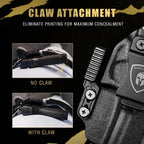 IWB Kydex Holster with Claw Attachment and Optic Cut Fit Taurus G2C Taurus G3C Taurus G3C TORO Taurus G3 Taurus PT111 Millennium G2 Taurus PT140 Millennium G2 Holster, Adj. Cant & Retention, Right Hand|WARRIORLAND - WARRIORLAND