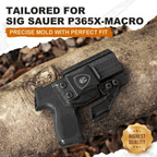P365 X Macro Holster IWB Kydex Holster Optics Cut Fit: Sig Sauer P365-XMACRO, Inside Waistband Appendix Carry Holster Sig P365 X Macro, Adj. Retention & Cant, Right Hand|WARRIORLAND - WARRIORLAND