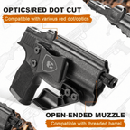 P365 X Macro Holster IWB Kydex Holster Optics Cut Fit: Sig Sauer P365-XMACRO, Inside Waistband Appendix Carry Holster Sig P365 X Macro, Adj. Retention & Cant, Right Hand|WARRIORLAND - WARRIORLAND