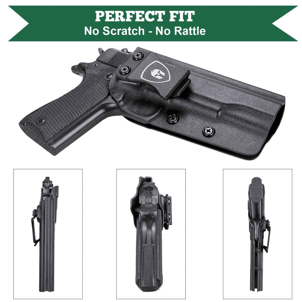 IWB Kydex Holster for 1911  .45 ACP Pistol No Rail Concealed Carry Right/ Left Handed | WARRIORLAND