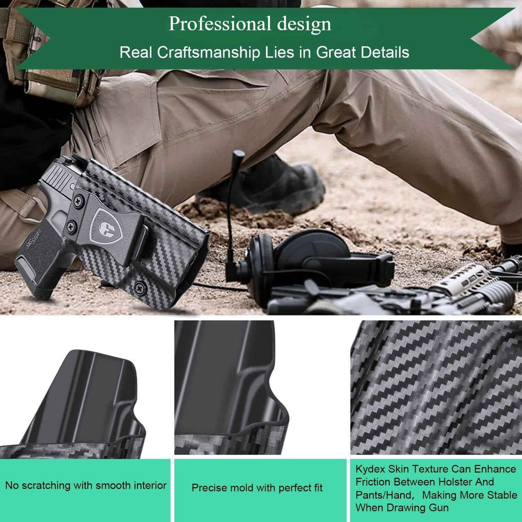 Sig Sauer P365XL IWB Kydex Holser, Carbon Fiber Texture, Inside the Waist Band, Right Hand | WARRIORLAND
