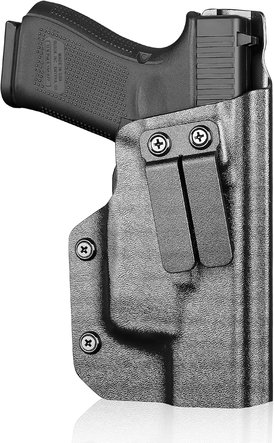 IWB Kydex Holster for Glock 19 with TLR6, Fit Glock 17/19 Gen 3-5, 23/32 Gen 3-4& 19X/ 44/45, Inside Waistband Conceal Carry, Adj. Cant & Retention, Right Hand - WARRIORLAND