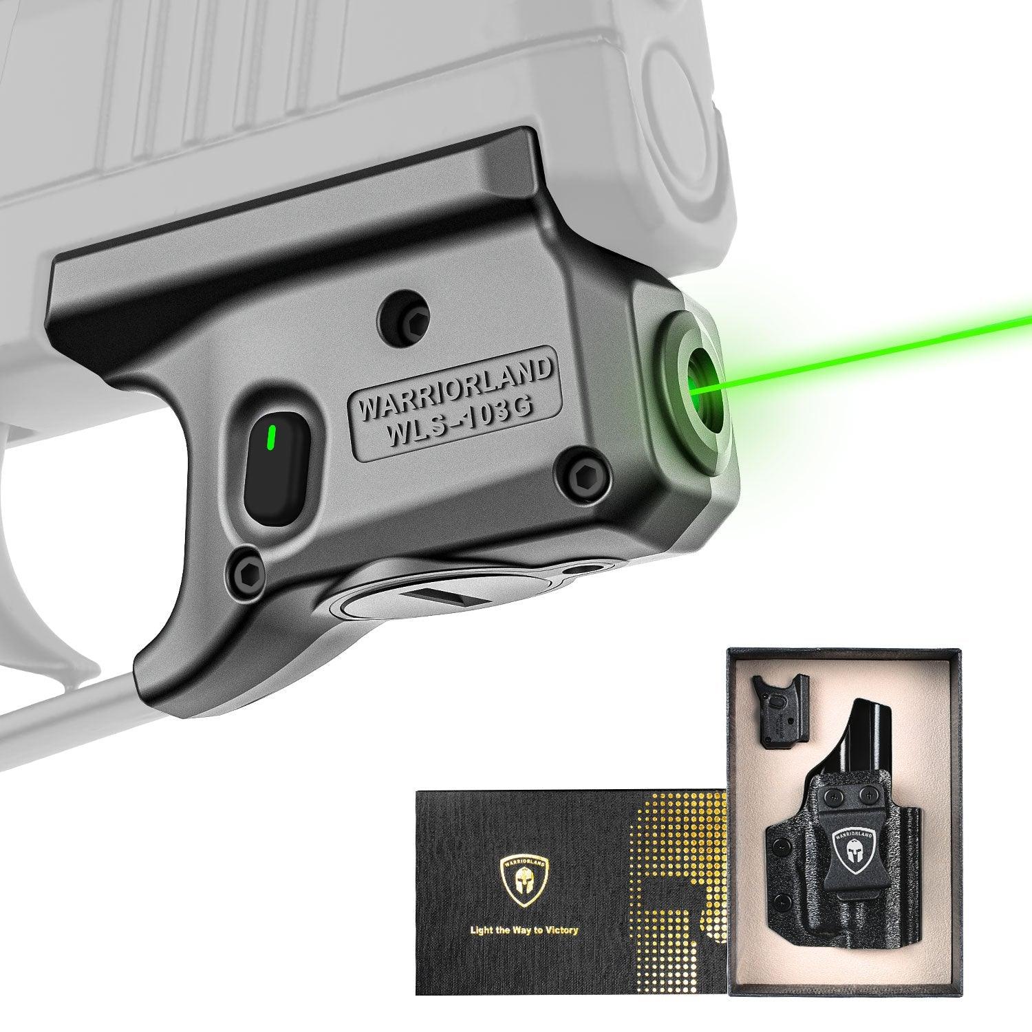 WLS-103G Laser Sight and Kydex Holster Combo Tailored Green Fit Sig Sauer P365 / P365X / P365XL, Ultra Compact P365 Beam Sight, Gun Sight with Ambidextrous On/Off Switch & Power Indicator|WARRIORLAND - WARRIORLAND