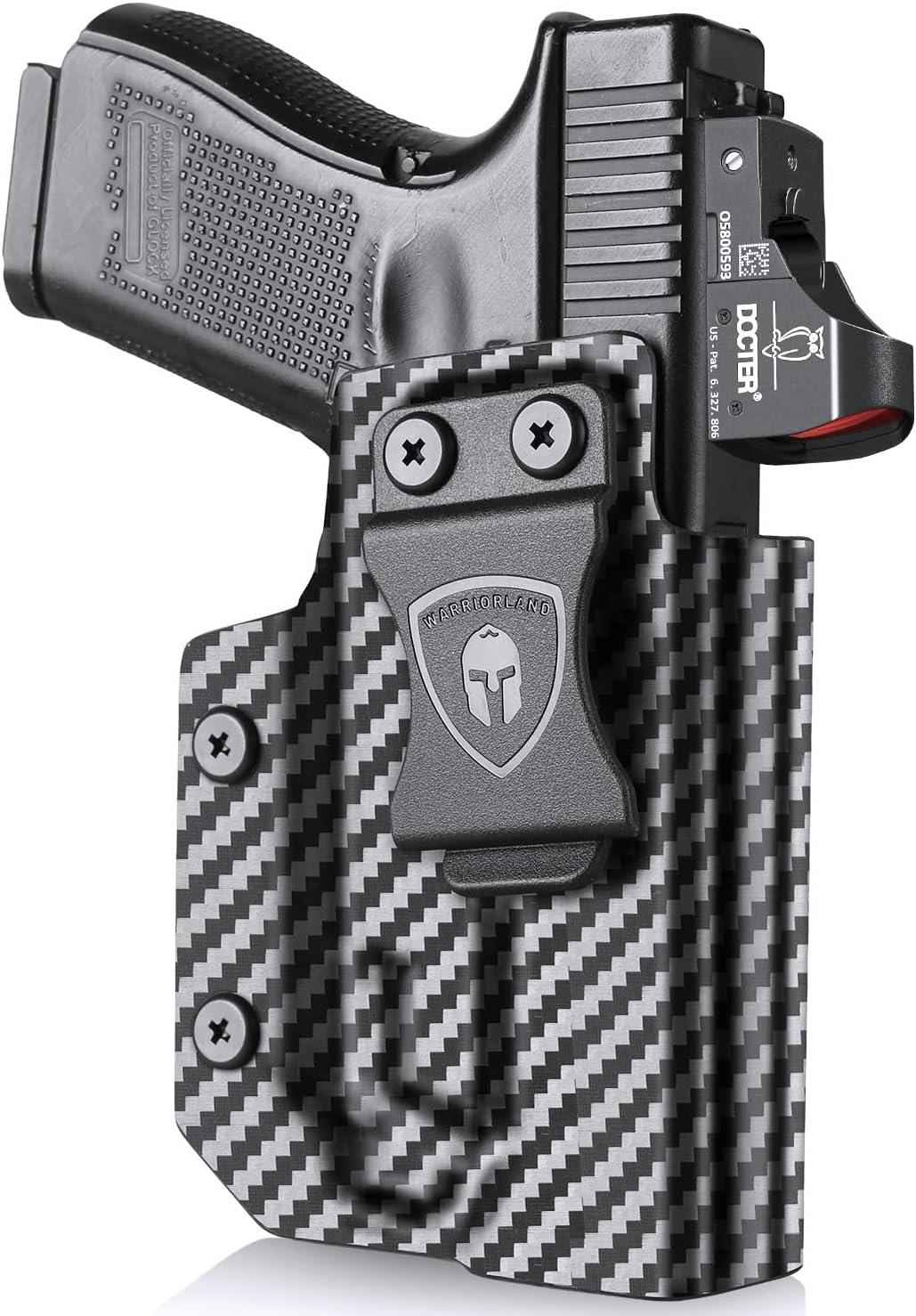 WARRIORLAND IWB Kydex Holster Optic Cut, Fits Glock 17/19 Gen 3-5 & 23/32 Gen 3-4 & 19X 44 45 with TLR-7/TLR-7A/TLR-7X, Inside Waistband Conceal Carry, Adj. Cant & Posi-Click Retention