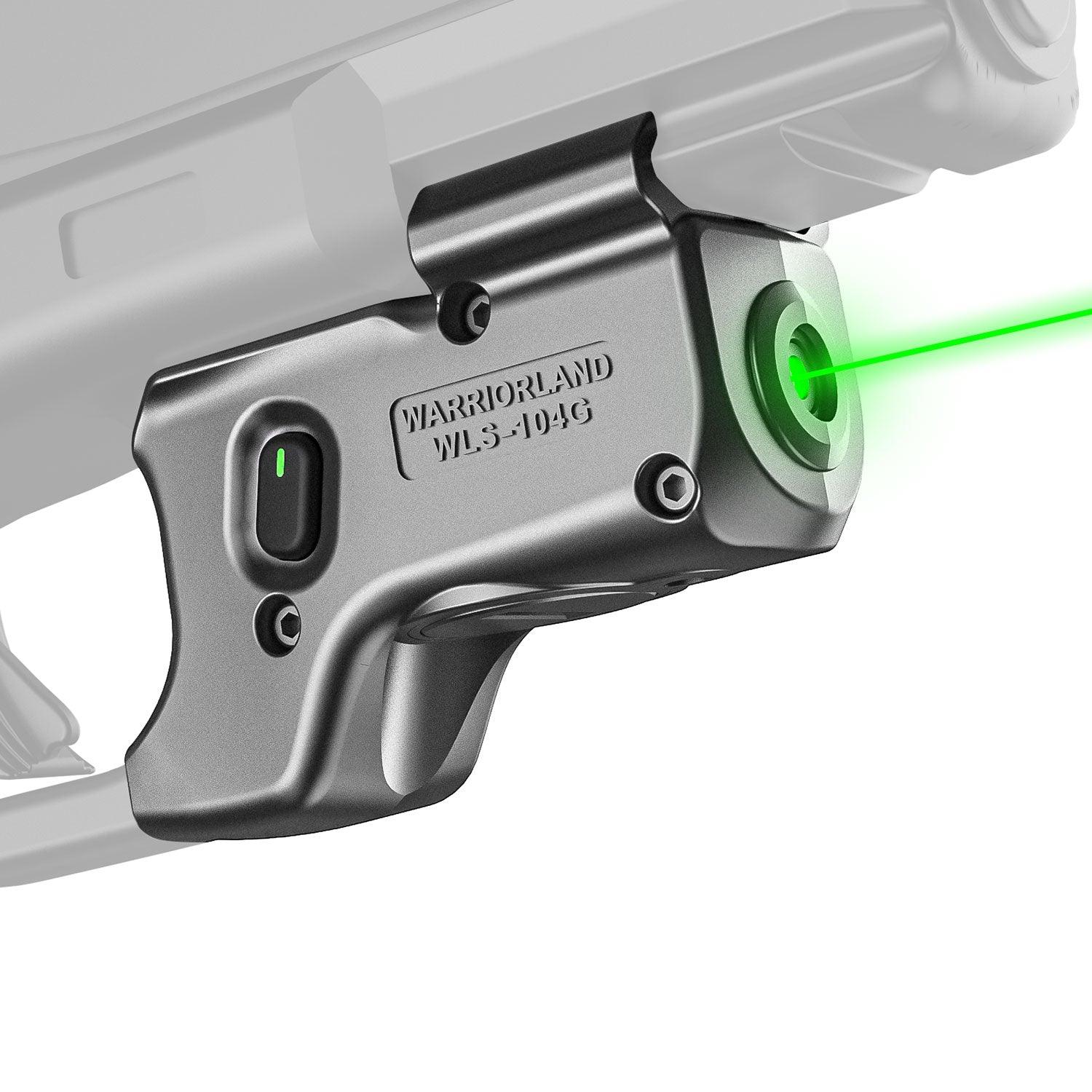 WLS-104G Laser Sight Tailored Fit Glock 17/19/19X/23/31/32/44/45, Ultra Compact G19 Beam Sight, Gun Sight with Ambidextrous On/Off Switch & Power Indicator|WARRIORLAND - WARRIORLAND