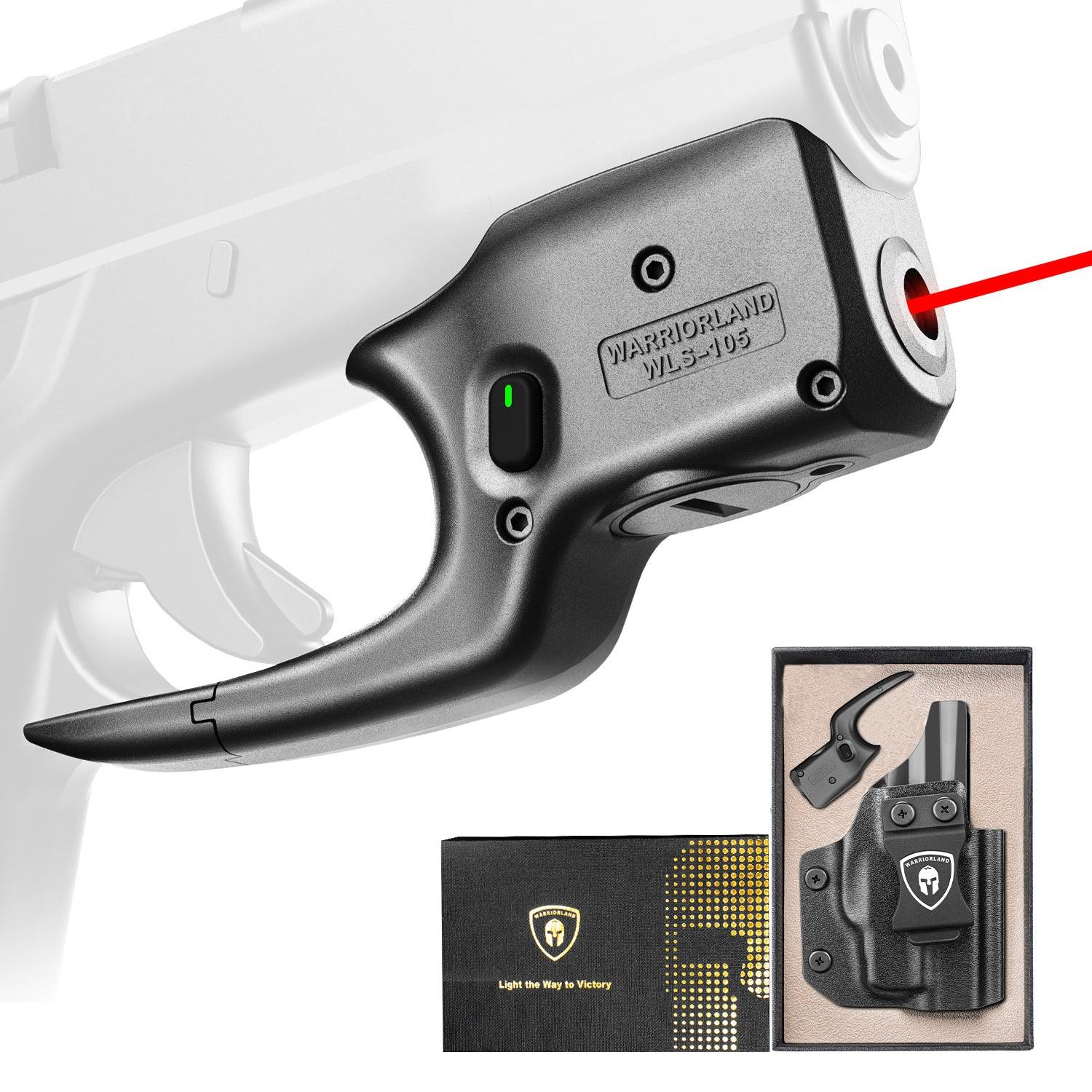 Red Laser Sight Designed to Fit Glock 43/43X(No Rail Version) with Holster, Red Beam Sight with Power Indicator, Custom-Made IWB Kydex Holster Right Hand, WLS-105 w/ G43 Holster|WARRIORLAND - WARRIORLAND