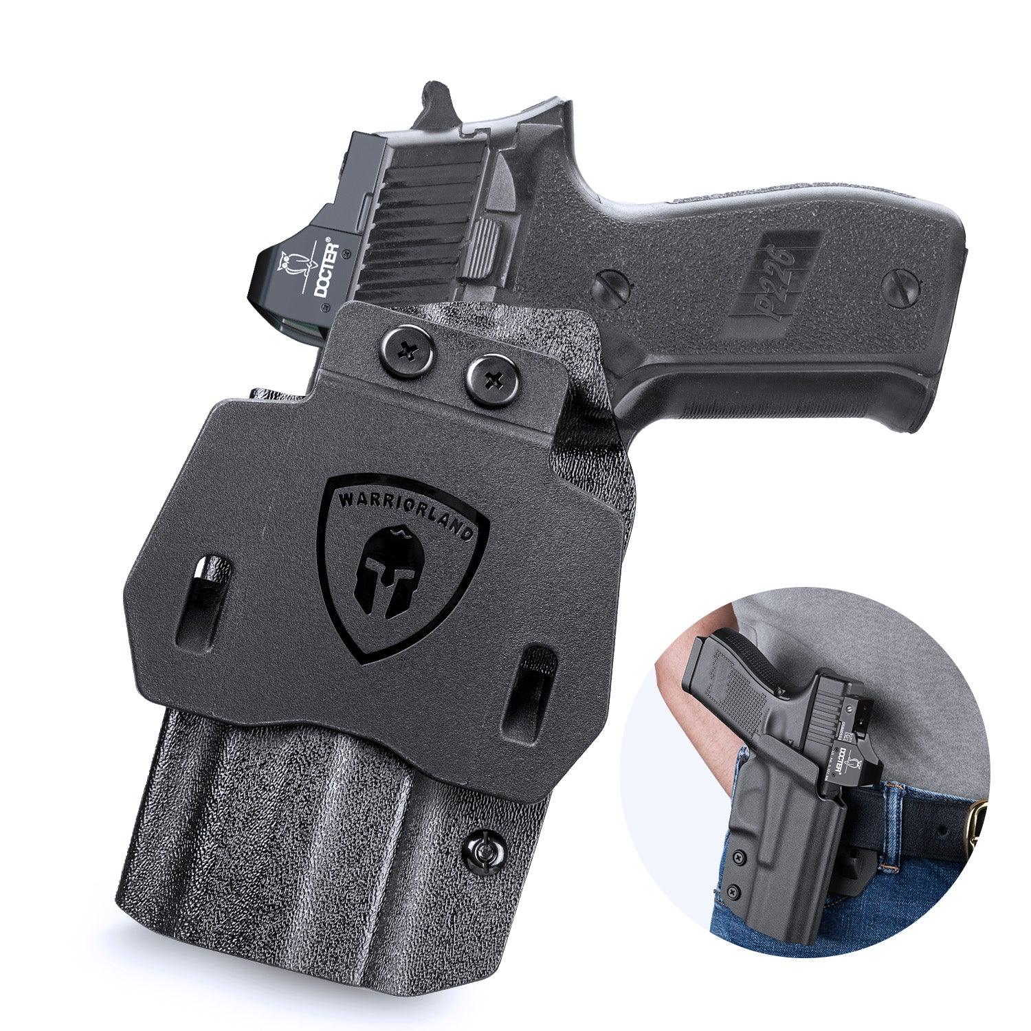 Sig P226 Holster OWB Kydex Holster Optics Cut: Sig Sauer P226 LEGION'' Pistol, Outside Waistband Open Carry P226 Holster with 1.75 Inch Paddle, Adj. Retention, Right Hand|WARRIORLAND - WARRIORLAND