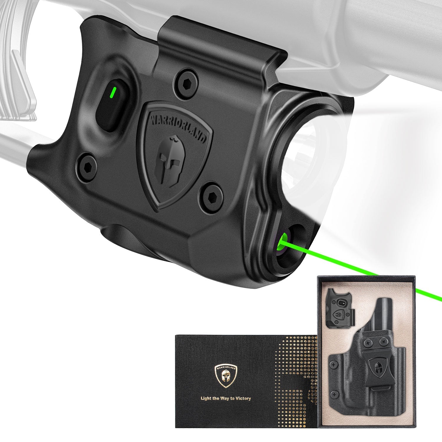 WARRIORLAND Pistol Light Laser Combo for Glock 43X MOS - 150 Lumen Tactical Flashlight & Green/Red Laser Sight，SLL-100 - WARRIORLAND