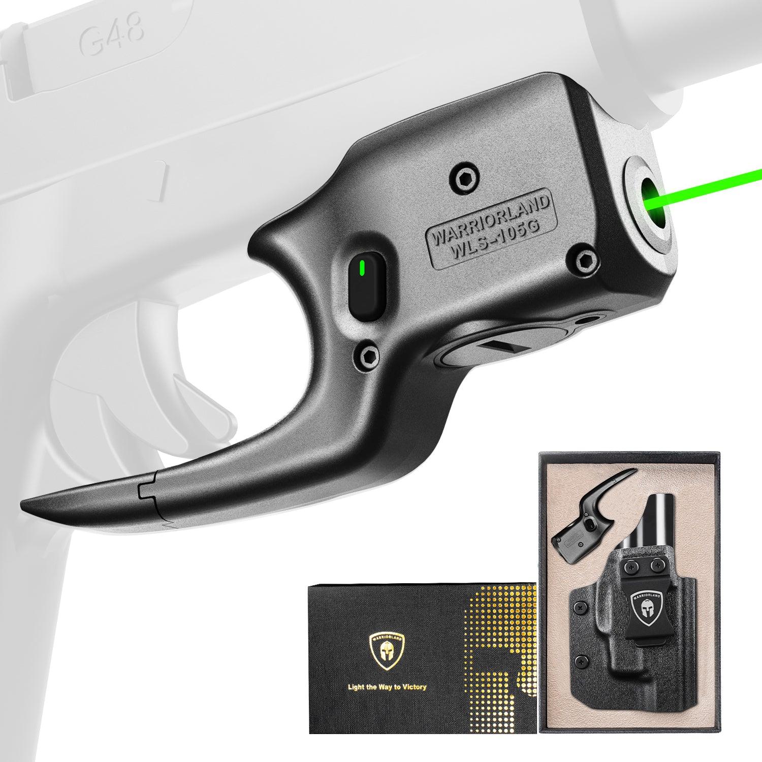 Green Laser Sight Designed to Fit Glock 48 with Holster Combo, Green Beam Sight with Power Indicator, Custom-Made IWB Kydex Holster Right Hand, WLS-105G w/ G48 Holster|WARRIORLAND - WARRIORLAND