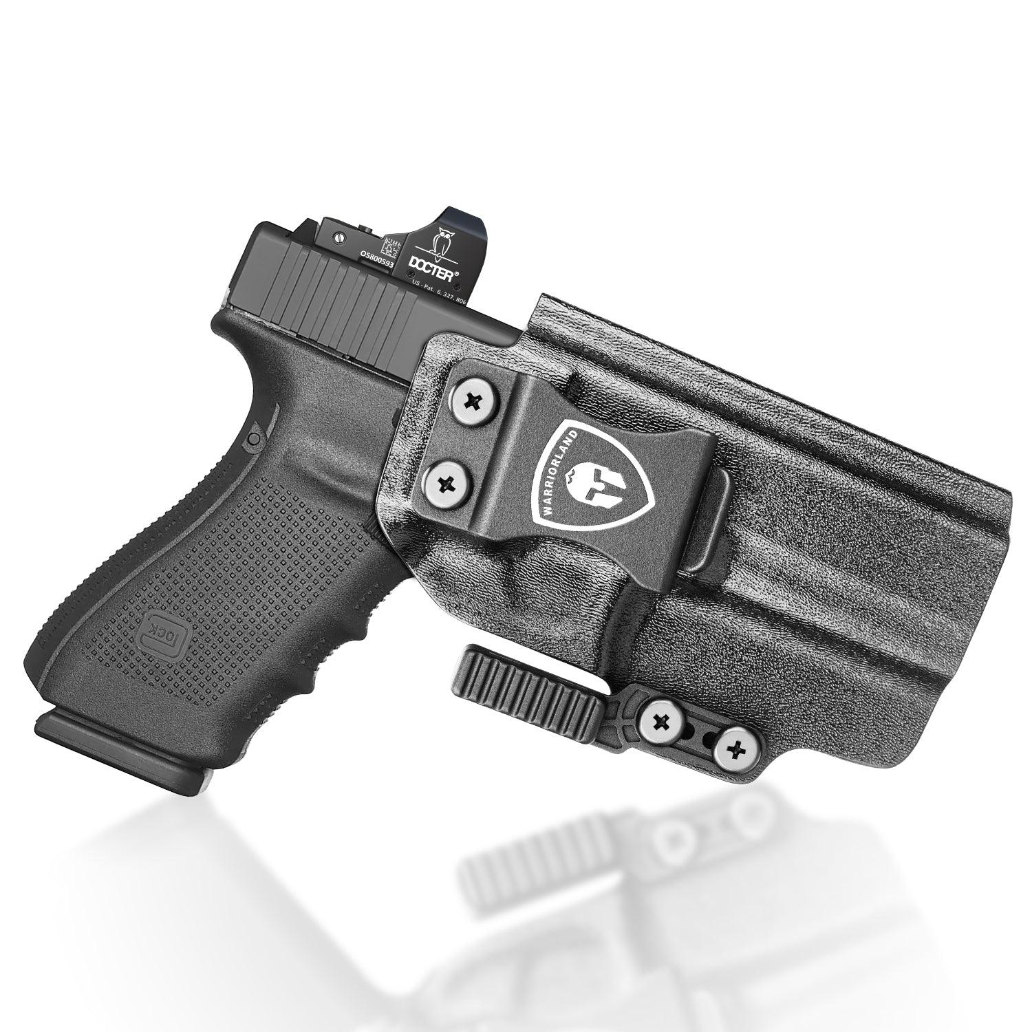 IWB Kydex Holster with Claw Attachment and Optic Cut Fit G20 / G21 (Gen 3 4 5) & G22 Gen 5 Pistol, Inside Waistband Appendix Carry G21 Holster, Adj. Cant & Retention, Right Hand|WARRIORLAND - WARRIORLAND
