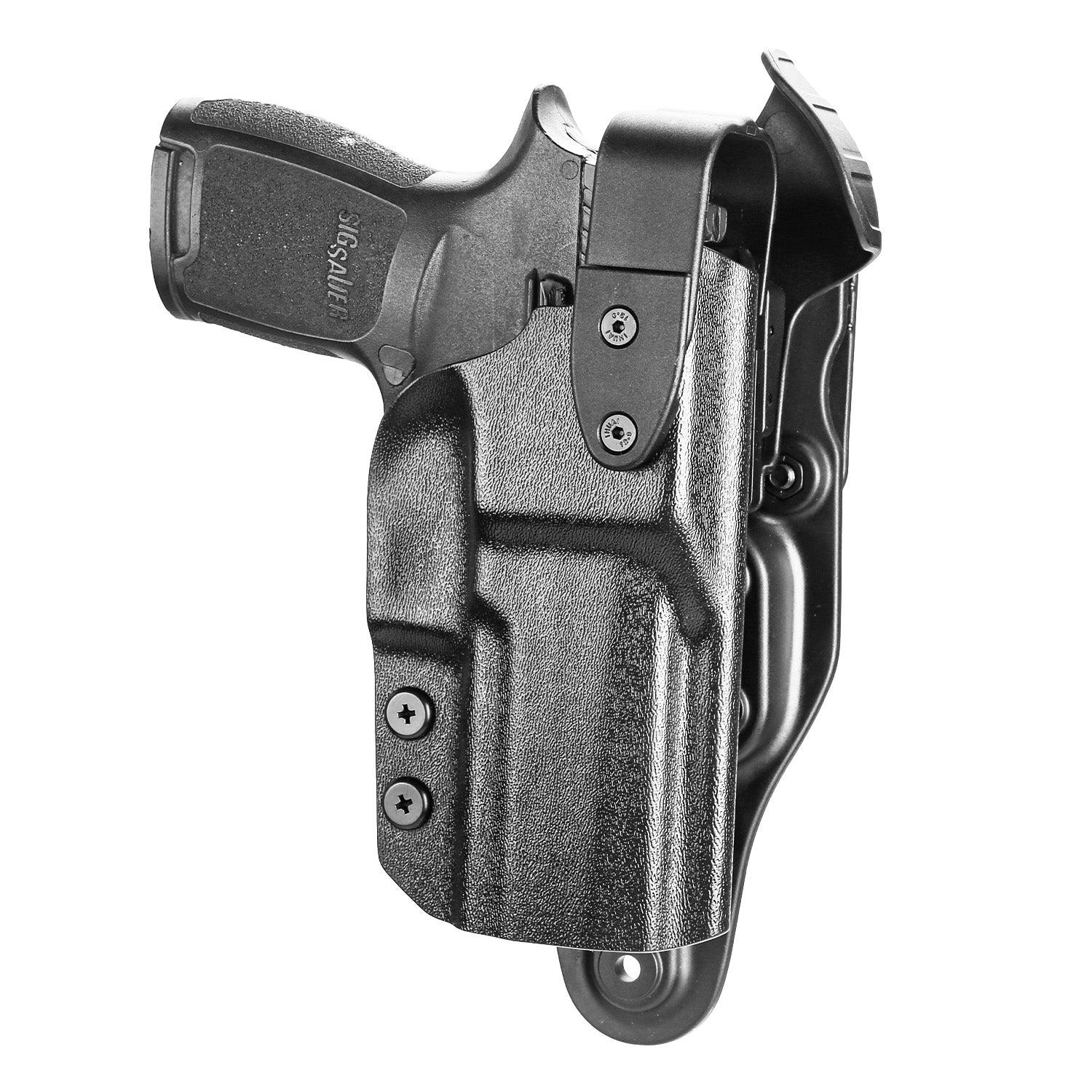 P320 Holster Level II Retention w/Hook Guard & Rotating Hood: Sig Sauer P320 Full Size/Compact/ P320 M17/P320 M18/P320 X Carry/P320 XFM/P320 AXG Combat/P320 X Five, Adj. Retention & Ride Height, Right|WARRIORLAND - WARRIORLAND