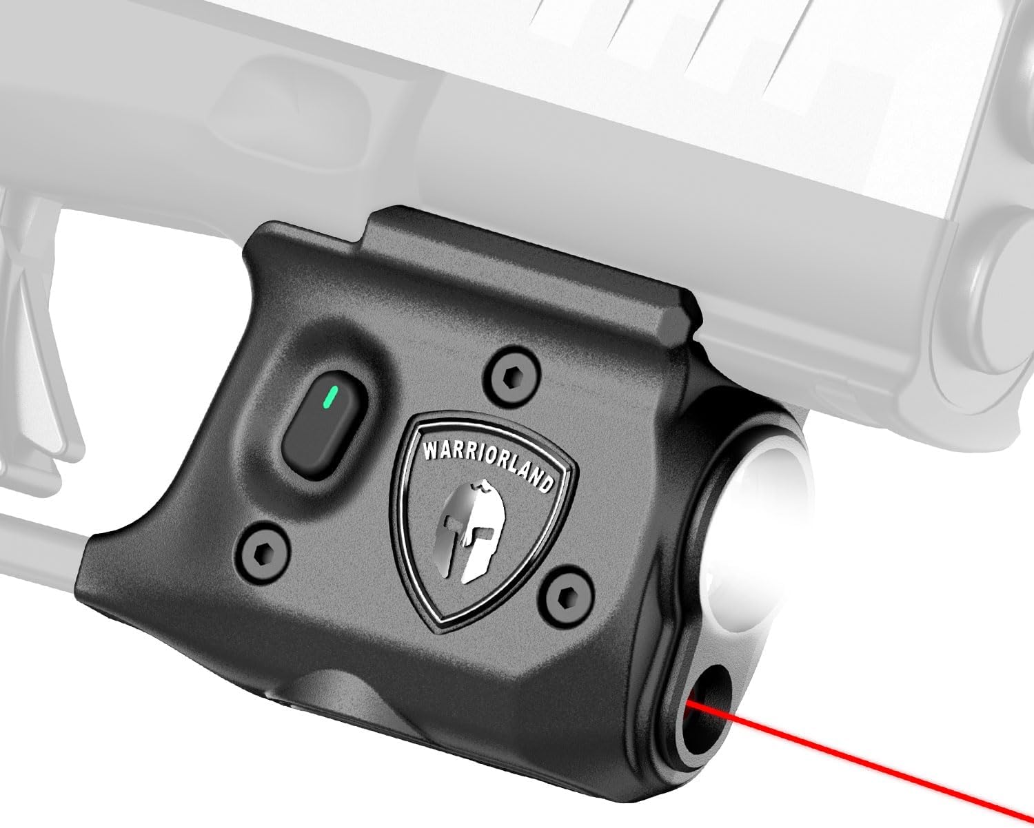 WARRIORLAND SLL-110 Pistol Light Laser – Fits Springfield Hellcat Pro | 150-Lumen Trigger Mounted Tactical Light with Red Laser, White LED, Power Indicator & 3 Modes (Strobe/Constant/Laser Only) - WARRIORLAND