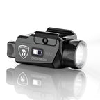WARRIORLAND MA2 Compact Pistol Light, Fits G17/ G19/ P365/ G3C/ G2C/ M&P 9/Hellcat Pro/1911 and Other 60+ Handguns, 800-Lumen Universal Rail Mounted Tactical Weapon Flashlight, Screen Power Indicator - WARRIORLAND
