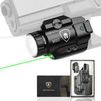 WARRIORLAND MB3 Pistol Light and Custom Kydex Holster, Fit for Sig P320 Full Size & P320-M17, Compact 500 Lumens Universal Rail Mounted Tactical Light with Green Laser & White LED, Power Indicator - WARRIORLAND