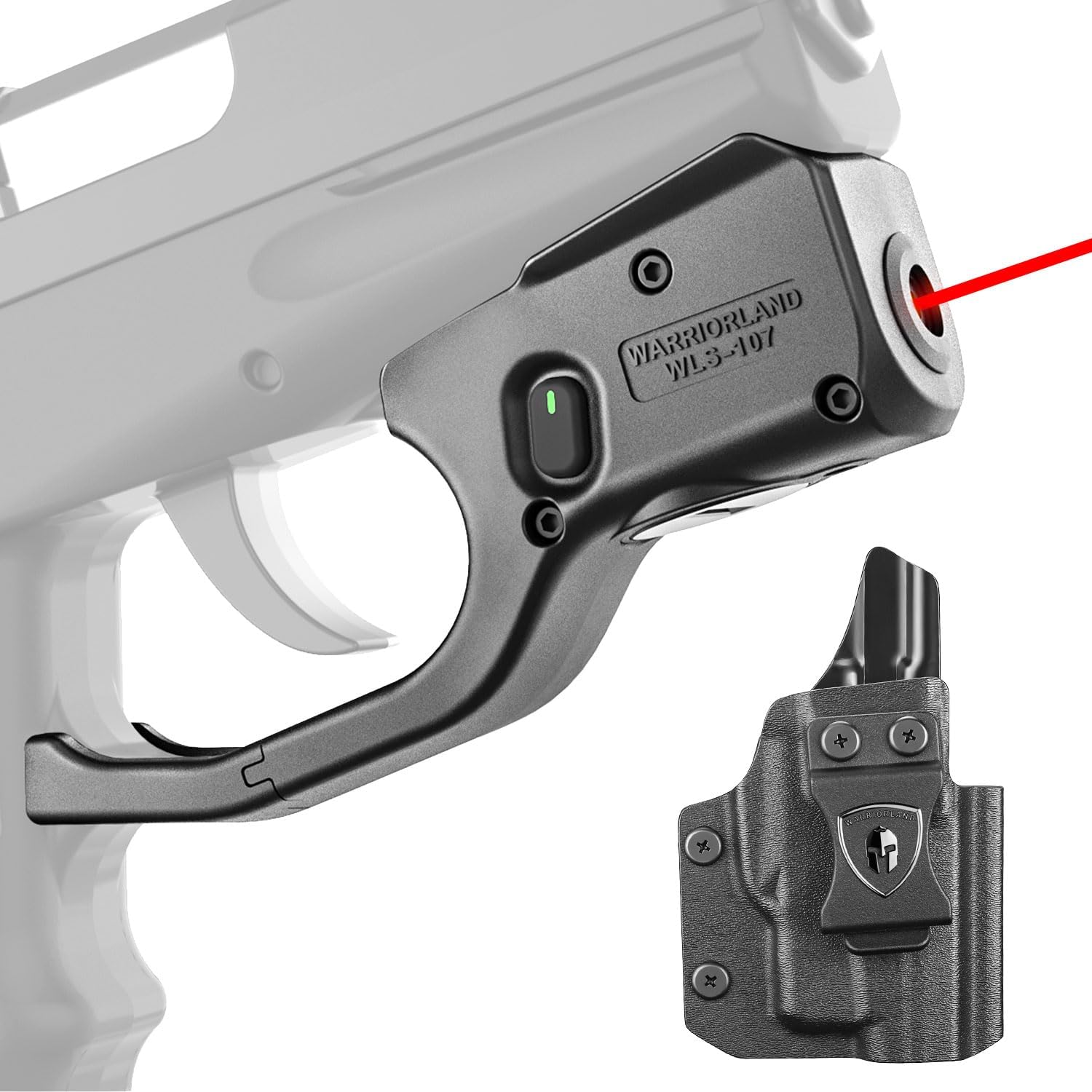 WARRIORLAND Kydex Holster for Gun with Laser Light Combo Fit for SCCY CPX1/CPX2 9mm Gen 1-2 Pistol, WLS-107 Laser Beam Sight with Power Indicator & Concealed Carry IWB Right-Hand Holster - WARRIORLAND
