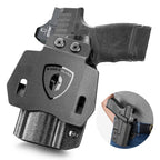 Hellcat Pro Holster OWB Kydex Holster Optics Cut: Springfield Armory Hellcat Pro & Hellcat Pro OSP Pistol, Outside Waistband Open Carry OSP Holster with 1.75 Inch Paddle, Adj. Retention & Cant, Right|WARRIORLAND - WARRIORLAND
