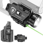 Universal Light Laser Combo with Taurus G2C/G3C Holster, Green Beam & LED Tactical Light, Magnetic USB Rechargeable Flashlight-Screen Displays Battery Status, Crossbow MA1 w/ G2C Holster - WARRIORLAND
