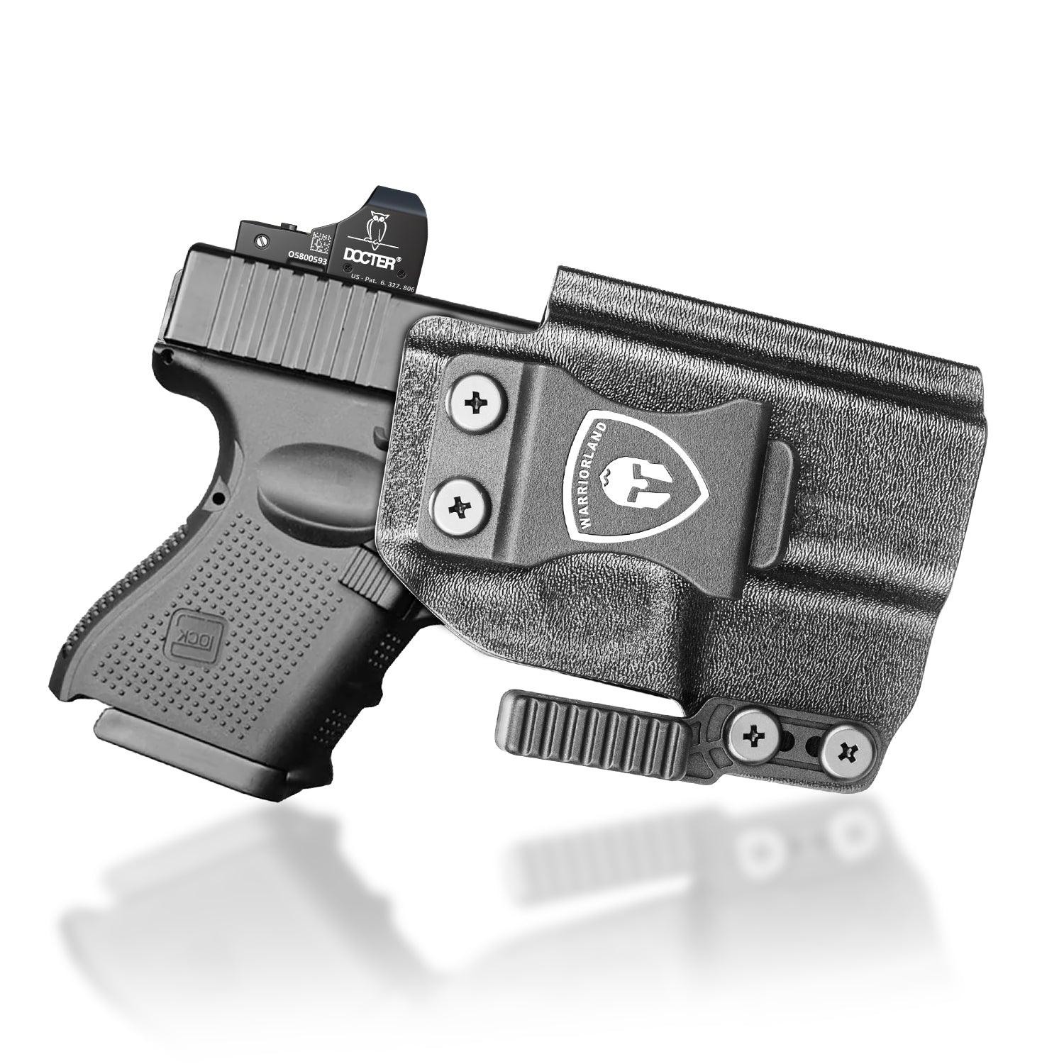 IWB Kydex Holster with Claw Attachment and Optic Cut Fit G26 Gen 1-5 / G27 & G33 Gen 3-4 Pistol, Inside Waistband Appendix Carry G26 Holster, Adj. Cant & Retention, Right Hand|WARRIORLAND - WARRIORLAND