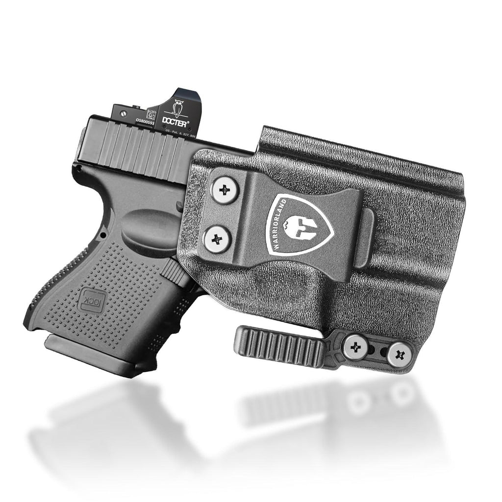 IWB Kydex Holster with Claw Attachment and Optic Cut Fit G26 Gen 1-5 / G27 & G33 Gen 3-4 Pistol, Inside Waistband Appendix Carry G26 Holster, Adj. Cant & Retention, Right Hand|WARRIORLAND - WARRIORLAND