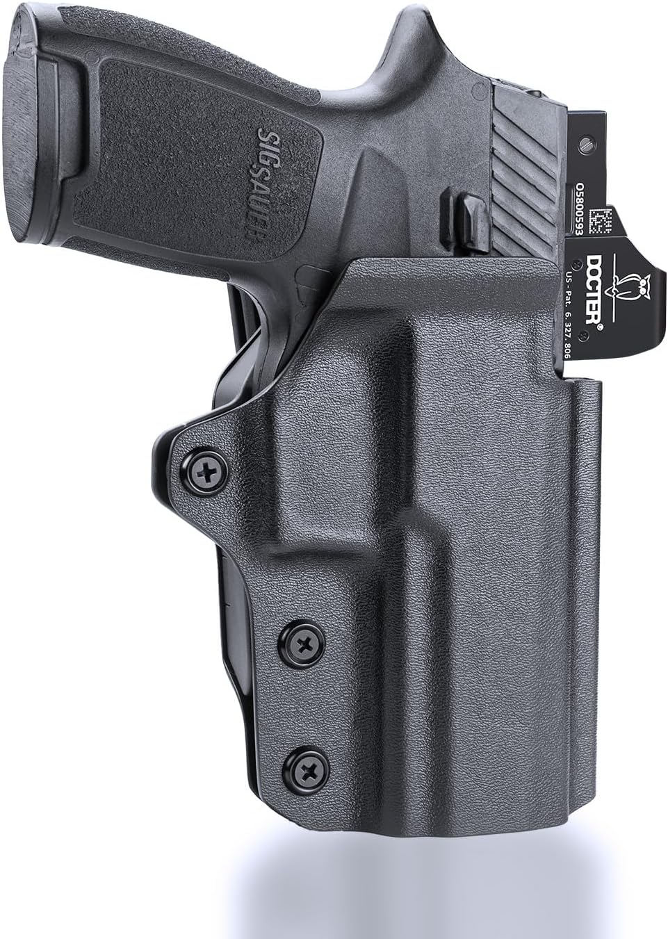 WARRIORLAND OWB KYDEX Holster Thumb Release & Optics Cut Fit: Sig P320 Compact M18 / P320 Full Size M17 / P320-XFIVE Legion, Outside Waistband 360 Degree Adj. Fits 1.5"-2.25" Belt, Right Hand - WARRIORLAND