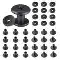 WARRIORLAND 12-Pack Black Chicago Screws, DIY Screw Kits for Kydex & Leather Gun Holsters/Clips and Knife Sheaths, Includes Phillips Truss Heads + Open Slotted Fasteners + Rubber Washers/Spacers - WARRIORLAND