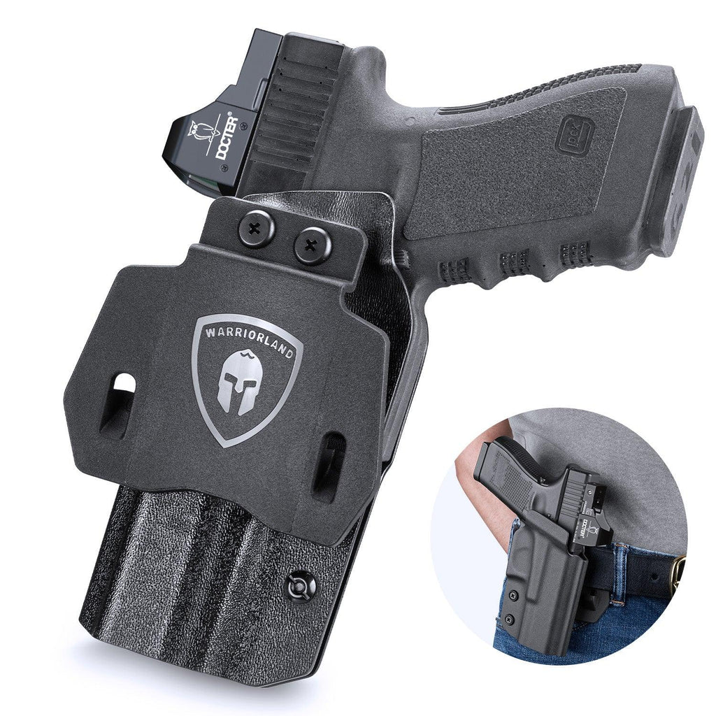 WARRIORLAND Compatible with Glock 20 21 22 Holster OWB Kydex Holster Optics Cut: G21 / G20 (Gen 3 4 5) & G22 Gen 5, Outside Waistband Open Carry G21 Holster with 1.75 Inch Paddle, Adj. Retention - WARRIORLAND