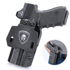 WARRIORLAND Compatible with Glock 20 21 22 Holster OWB Kydex Holster Optics Cut: G21 / G20 (Gen 3 4 5) & G22 Gen 5, Outside Waistband Open Carry G21 Holster with 1.75 Inch Paddle, Adj. Retention - WARRIORLAND