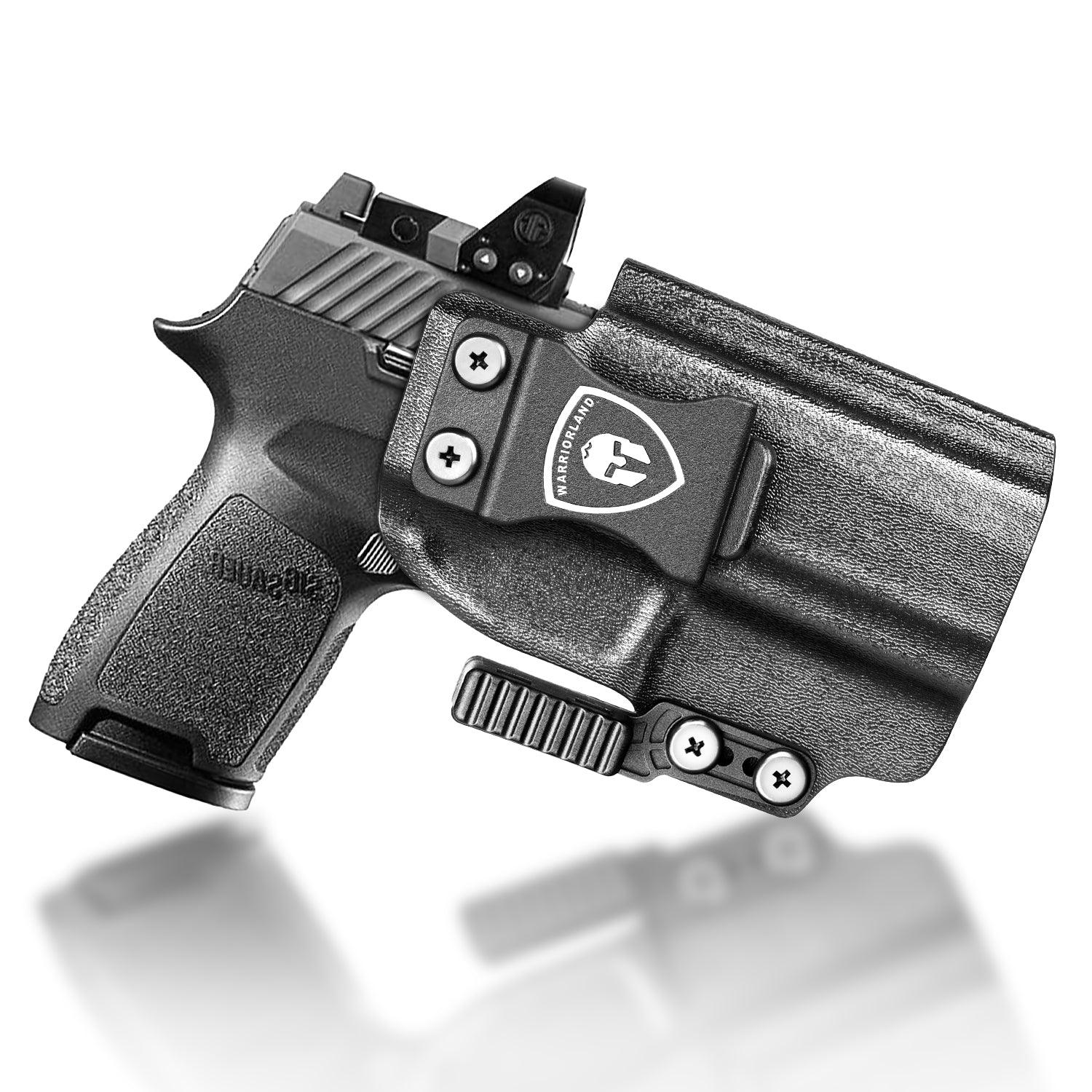 Sig P320 IWB Kydex Holster with Claw Attachment and Optic Cut: Sig Sauer P320 Compact M18 / P320 Fullsize M17, Inside Waistband Appendix Carry P320 Holster, Adj. Cant & Retention, Right|WARRIORLAND - WARRIORLAND