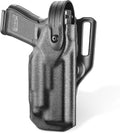 WARRIORLAND OWB Kydex Holster light bearing holster for Glock 17/19 Gen 3-5 - Thumb Release - Level II Retention - MB1/MB2/MB3 Compatible - Right Hand - WARRIORLAND