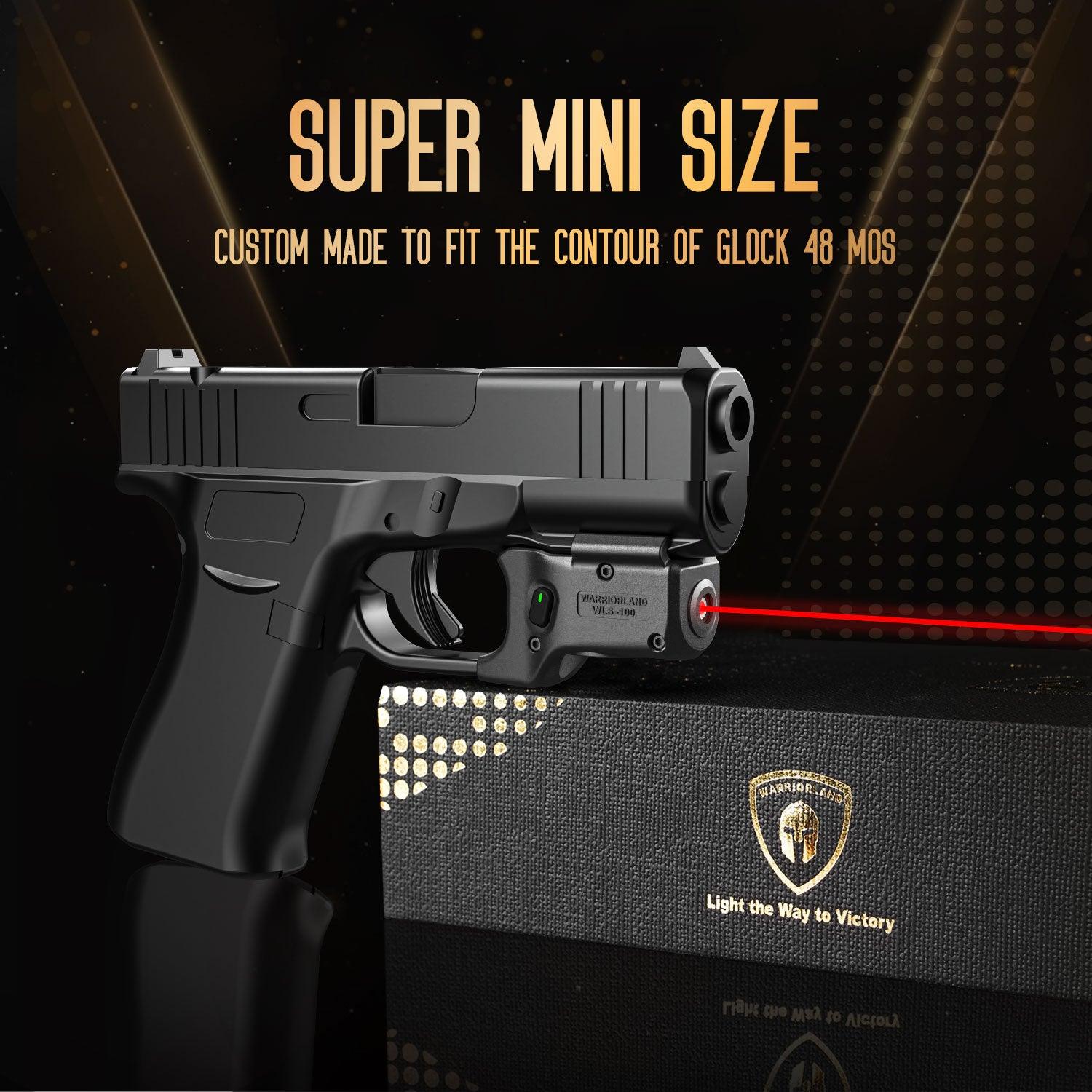 Red Laser Sight Designed to Fit Glock /Glock 48 MOS with Holster Combo, Red Beam Sight with Power Indicator, Custom-Made IWB Kydex Holster Right Hand, WLS-100 w/ G48 MOS Holster|WARRIORLAND - WARRIORLAND