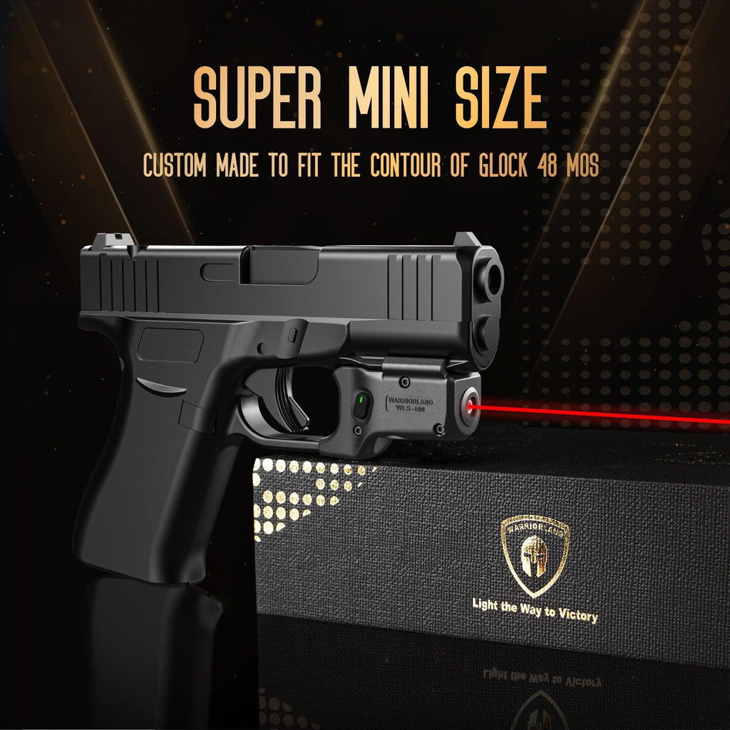 Red Laser Sight Designed to Fit Glock /Glock 48 MOS with Holster Combo, Red Beam Sight with Power Indicator, Custom-Made IWB Kydex Holster Right Hand, WLS-100 w/ G48 MOS Holster|WARRIORLAND - WARRIORLAND