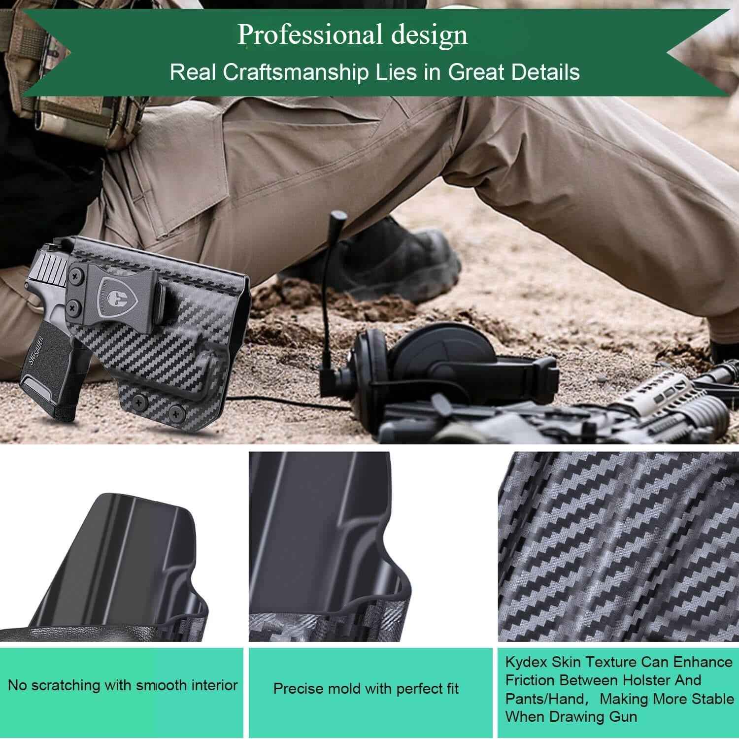 Sig Sauer P365 SAS X XL Pistol with TLR6 Carbon Fiber Kydex  IWB Light Bearing Holsters Appendix Concealment Carry Trigger Guard Holster | WARRIORLAND
