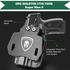 OWB Holster Optics Cut Fit Ruger Max-9 Pistol, Outside Waistband Open Carry Max 9 Holster with 1.75 Inch Paddle, Adj. Retention & Cant, Right Hand|WARRIORLAND - WARRIORLAND