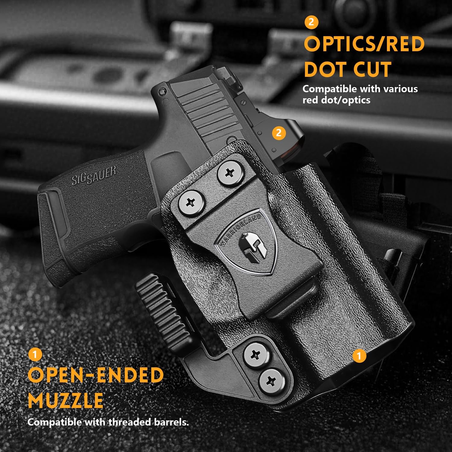 WARRIORLAND IWB Kydex Holster Compatible with Sig Sauer P365 P365 XL P365 SAS P365X P365.380 ACP P365 ROSE.380 ACP, Inside Waistband Appendix Conceal Carry, with Claw & Adj. Retention & Cant, Right Hand - WARRIORLAND